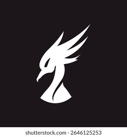 Elegant white bird silhouette with sharp angles, perfect for high-end logos, fashion labels, and premium branding projects.