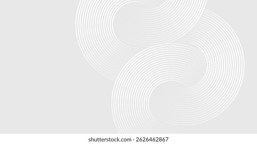 Diseño de líneas circulares blancas elegantes - fondo Abstractas sutil para presentaciones modernas y proyectos de arte digital, patrón geométrico de estilo minimalista