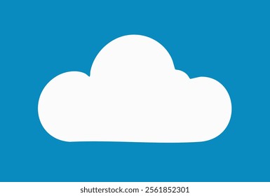 Elegant White Cloud with Rounded Edges on a Vibrant Blue Background Illustration