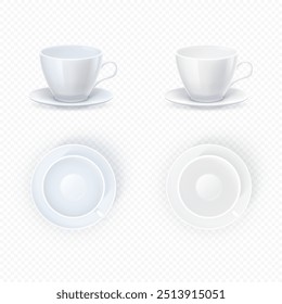 An Elegant White Coffee and Saucer Set, perfect for any occasion or gathering, awaits you