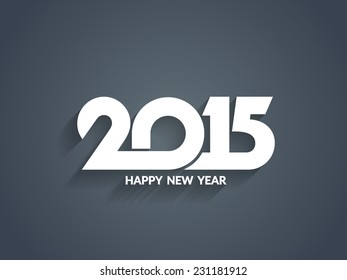 Elegant white color happy new year 2015 text design.