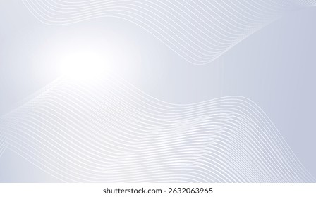 Elegant White Curved Lines on Soft Gradient Background, Subtle Wave Pattern for Modern Designs and Presentation Backdrops, Smooth Light Flowing Texture