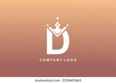 Elegante logo de la letra D blanca con corona. Estilo real moderno. elemento de diseño monograma. hermosa caligrafía. Emblema para libro, empresa, negocios, marca, tarjeta de visita, Restaurante, Boutique, Hotel, etc.