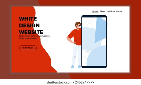 elegant white design website vector. modern sleek, simple chic, stylish contemporary elegant white design website web flat cartoon illustration
