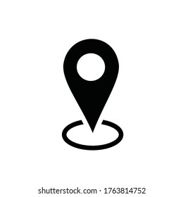 elegant white dot location position gps map pointer icon 