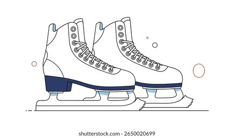 Elegante branco figura patins com lâminas afiadas pronto para o desempenho gracioso no gelo