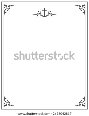 Elegant White Funeral Program Template with Subtle Leaves