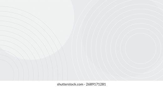 Elegant white geometric abstract background overlap layer on bright space with lines effect decoration. Modern graphic design element circles style concept for banner.