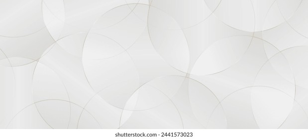 Elegant white and gold background with circles. Premium abstract vector illustration for invitation, flyer, cover design, luxe invite, business banner, prestigious voucher. Luxury minimalist template.