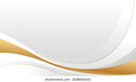 Elegant white and gold luxury curve background. Abstract modern wallpaper. Suitable for templates, banners, cards, covers, sales, events, awards, websites, web pages, and more