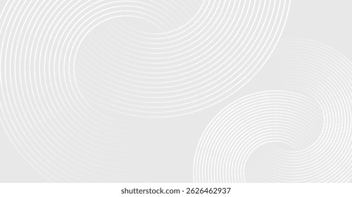 Fondo blanco elegante del degradado con los remolinos concéntricos del círculo, diseño sutil inconsútil de la textura para la presentación minimalista o el fondo limpio, telón de fondo fresco