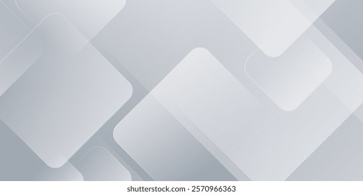 Elegant white gray background, minimal banner with rectangle pattern