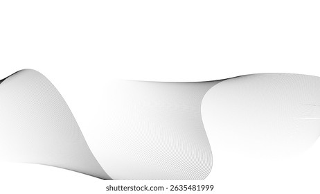 Elegant White and Gray Flowing Lines – Minimal Abstract Background. Soft Gray and White Wave Lines – Luxury Modern Design. Graceful Abstract Flow in White and Silver Tones.