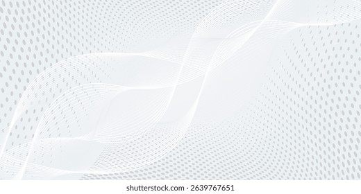 Elegant white gray modern bright halftone dots art background. Business design modern arts