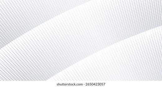 Elegant white gray modern bright wave halftone dotted art background. Business design.