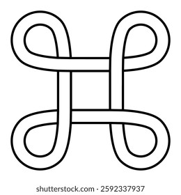 Elegant White Knot Symbol, Intricate Design in Simple Outline