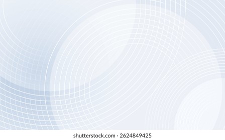 Elegant White and Light Blue Abstract Background with Curved Lines and Overlapping Circular Shapes for Modern Design, Backdrop or Wallpaper with Clean and Minimalist Style