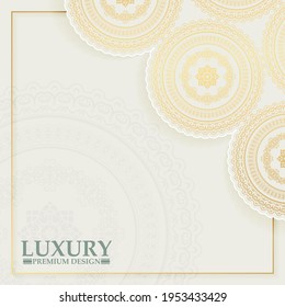 Elegant white mandala background concept