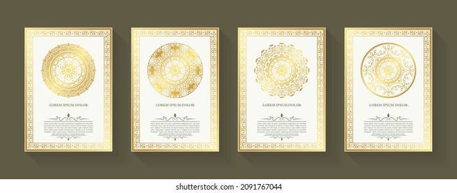 elegant white mandala greeting card with ornament pattern design