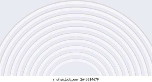 Elegant White Neumorphic Background with Abstract Curves. Vector Illustration