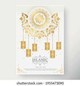 Elegant White Ramadan Kareem Poster with Mandala