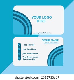 "Elegant white, round, business card design."