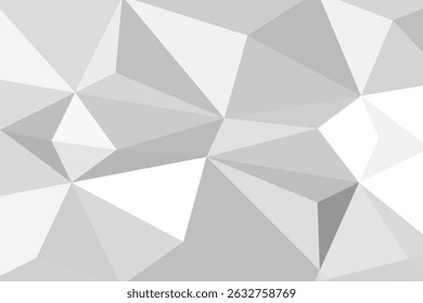 Fundo geométrico branco e prata elegante com um padrão triangular 3D minimalista. Ideal para apresentações comerciais, folhetos, folhetos e design corporativo.