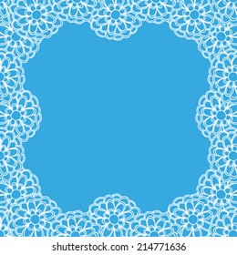 Elegant white transparent outline square frame, eps 8 file 