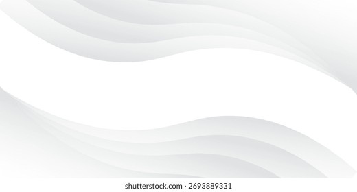 Elegant White Wave Abstract Background With Soft Curves And Gradient For Modern Design Projects