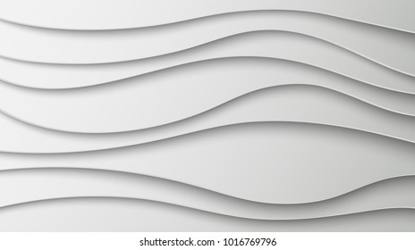 Elegant white wavy paper cut background with place for text. Modern vector backdrop with curved paper layers for your brochure, banner, flyer or poster design