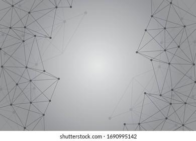 Elegant white-grey background featuring a point connect graphic, creating a sophisticated and modern visual with interconnected nodes