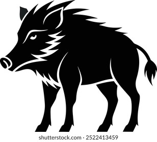 Elegant Wild Boar Silhouette Design - Vector Art for Nature Lovers