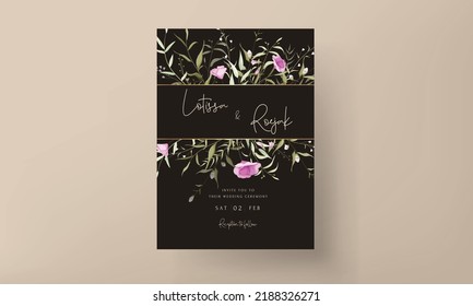 Elegant Wildflower Wedding Invitation Card Template