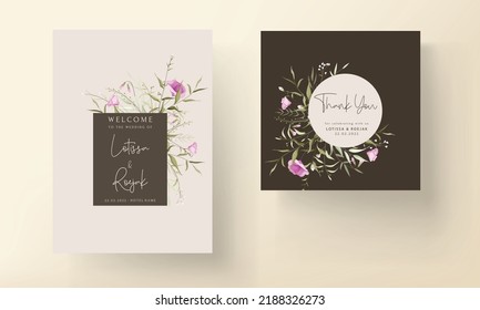 Elegant Wildflower Wedding Invitation Card Template