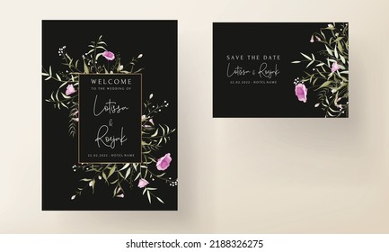 Elegant Wildflower Wedding Invitation Card Template