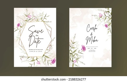 Elegant Wildflower Wedding Invitation Card Template