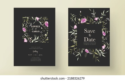 Elegant Wildflower Wedding Invitation Card Template