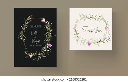 Elegant Wildflower Wedding Invitation Card Template