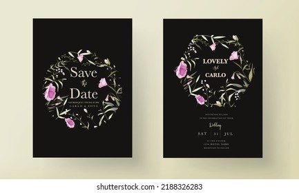 Elegant Wildflower Wedding Invitation Card Template