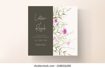 Elegant Wildflower Wedding Invitation Card Template