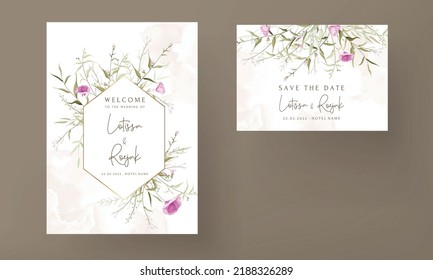 Elegant Wildflower Wedding Invitation Card Template