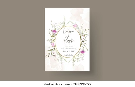 Elegant Wildflower Wedding Invitation Card Template