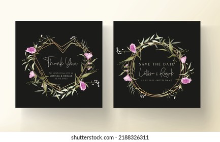 elegant wildflower wedding invitation card template