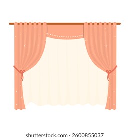 Elegant Window Curtain for Home Decoration Illustration