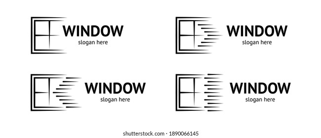 Elegant window logo set. Vector.