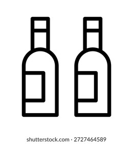 Elegant Wine Bottle icon set for winery, beverage branding, alcohol menu and bar UI
