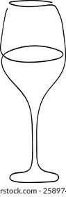 Elegant Wine Glass Continuous Line Drawing