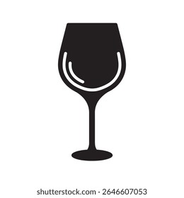 Ícone de vidro de vinho elegante para servir vinho tinto ou branco um pedaço de talha para um bar restaurante ou ocasião especial vetor celebração ícone de glifo sólido