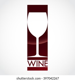 elegant wine glass symbol / vector illustration