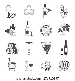 Elegant wine set of vintage elements isolated on white background. Vector illustration for your design